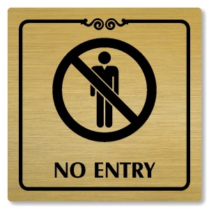 No entry, 80x80mm, zlatá, Texas